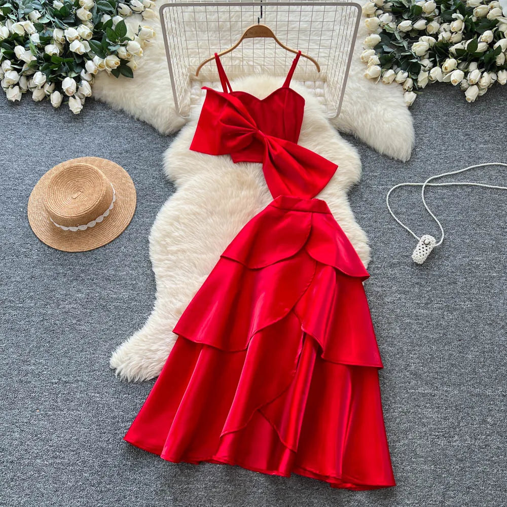 chinese dress ladies Darling Bow Maxi Dress - Pink, Xs | Hazel and Olive main image 1