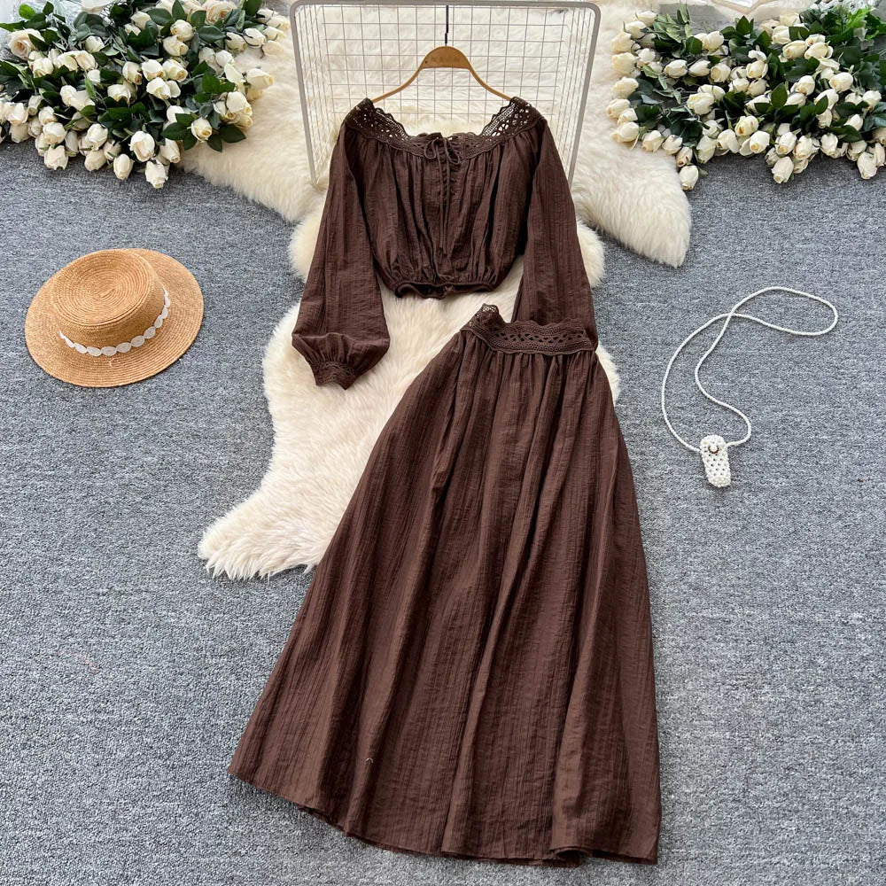 bohemian two piece dress Boho Two-Piece Wedding Dress, A-Line Chiffon Skirt with Side Slit, Capped  Short Sleeves, Jewel Neckline, Floor-Length Bridal Gown with Built-In Bra,