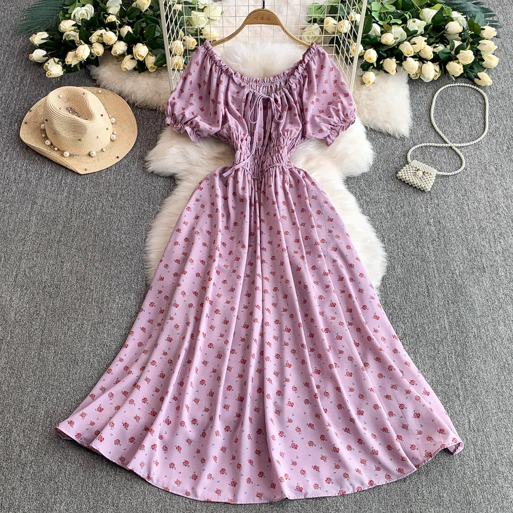 lavender boho maxi dress Boho Maxi Dress, Sundress, Wild Floral in Purple Lavender, pink / S