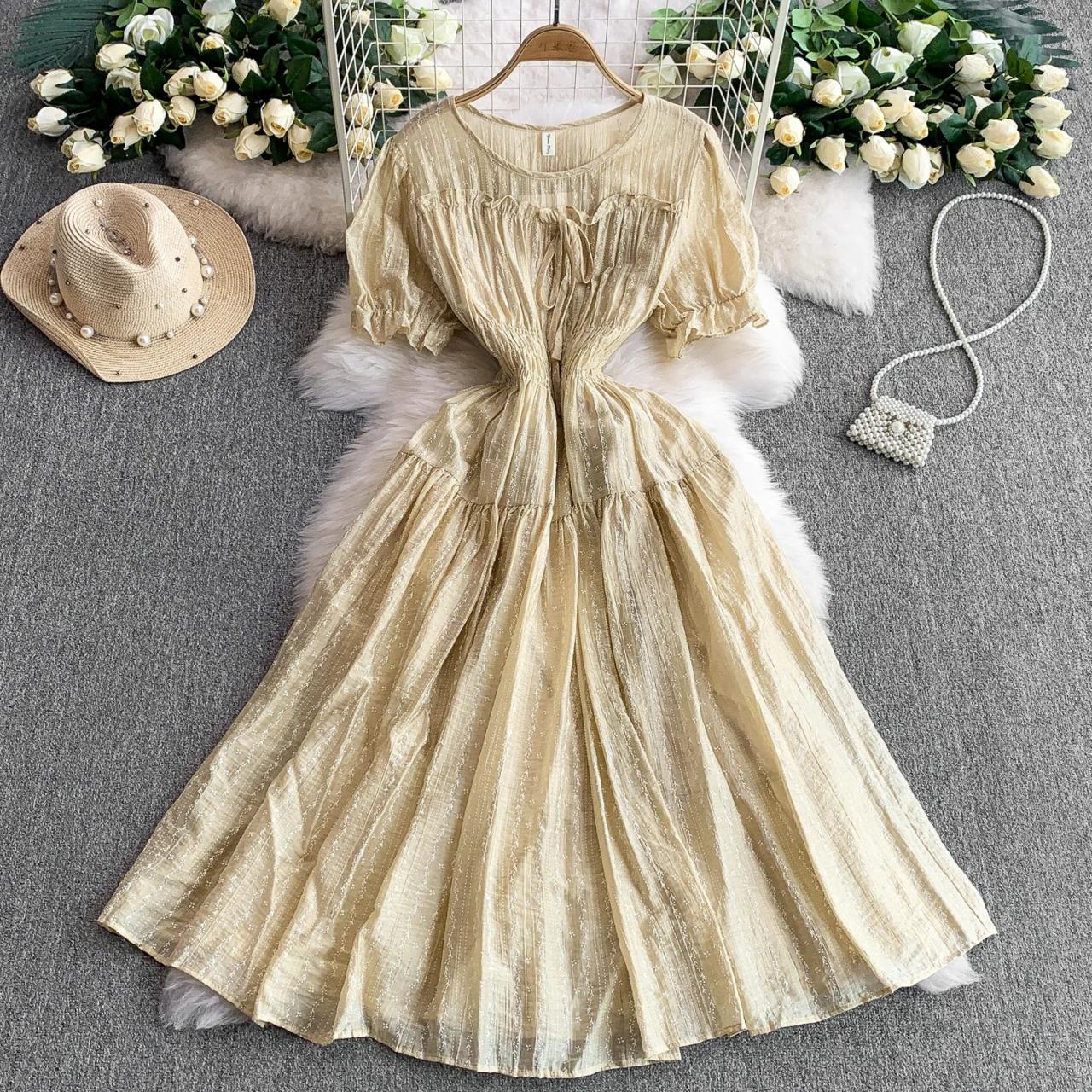 pastel flowy maxi dress Linen Maxi Dress Women, Oversized Flowy Dress, Long Sleeve Waist – Tunic  Costumes main image 0